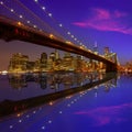 Brooklyn Bridge sunset New York Manhattan Royalty Free Stock Photo