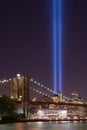 Brooklyn Bridge Tribute In Light Royalty Free Stock Photo