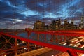 Brooklyn Bridge at Twilight with Lower Manhattan in the background Royalty Free Stock Photo