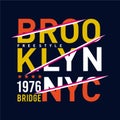 Brooklyn-bridge typography design for t-shirt Vector illustration