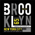 Brooklyn bridge typography design tee for t shirt