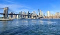 Brooklyn bridge view from Brooklyn, New York city, USA Royalty Free Stock Photo