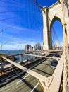 Brooklyn bridge view on a sunny day, New York city, USA Royalty Free Stock Photo