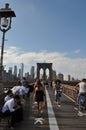 Brooklyn Bridge Walking Path in New York City Royalty Free Stock Photo