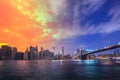 Brooklyn Bridge in a warm summer night