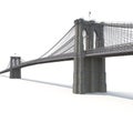 Brooklyn Bridge on white. 3D illustration