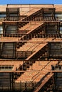 Brooklyn Classic Red Brick Building Fire Escape Stairs Royalty Free Stock Photo