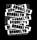 BROOKLYN design typography, vector design text illustration, poster, banner, flyer, postcard , sign, t shirt graphics, print etc Royalty Free Stock Photo