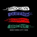 BROOKLYN design typography, vector design text illustration, poster, banner, flyer, postcard , sign, t shirt graphics, print etc Royalty Free Stock Photo