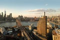 Brooklyn downtown. Buildings of Brooklyn in New York. Skyline of NYC. Manhattan skyline. Brooklyn Bridge in New York Royalty Free Stock Photo