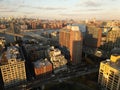 Brooklyn downtown. Buildings of Brooklyn in New York. Skyline of NYC. Manhattan skyline. Brooklyn Bridge in New York Royalty Free Stock Photo