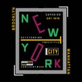 Brooklyn,manhattan graphic typography t shirt