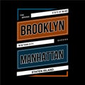 Brooklyn, manhattan typography graphic t shirt vector illustration denim style vintage