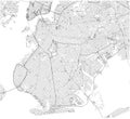 Brooklyn map, New York city, streets and district. Usa Royalty Free Stock Photo