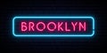 Brooklyn neon sign. Bright light signboard. Royalty Free Stock Photo