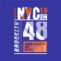 Brooklyn New york city abstract graphic typography design t shirt vector art Royalty Free Stock Photo