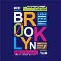 Brooklyn new york city graphic typography design t shirt vector art Royalty Free Stock Photo