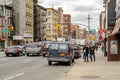 Brooklyn, New York City Street with lots of traffic in the evening