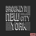 Brooklyn New York City t-shirt print design Royalty Free Stock Photo