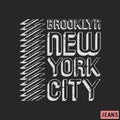 Brooklyn New York City t-shirt print design Royalty Free Stock Photo