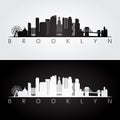 Brooklyn, New York city, USA skyline and landmarks silhouette