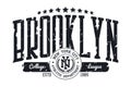 Brooklyn, New York college t-shirt print design. Typography graphics for athletic tee shirt print with grunge. Vector Royalty Free Stock Photo