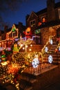 BROOKLYN, NEW YORK - DECEMBER 20, 2017 - Dyker Heights Christmas Lights are decorated for the holiday for