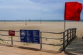 Coney island Beach sign at the famous Coney Island Boardwalk in Brooklyn Royalty Free Stock Photo