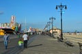 BROOKLYN, NEW YORK - MAY 31: Coney Island Boardwalk restored after damage by Hurricane Sandy Royalty Free Stock Photo