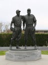 Jackie Robinson and Pee Wee Reese Statue in front of MCU ballpark in Brooklyn