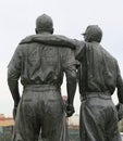 Jackie Robinson and Pee Wee Reese Statue in front of MCU ballpark in Brooklyn