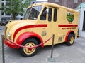 Vintage Elmhurst Dairy DIVCO delivery truck in Brooklyn Bridge Park.