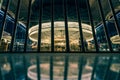 Brooklyn, New York - November 16, 2018 : Janes Carousel in Brooklyn Bridge Park, spinning in motion at night