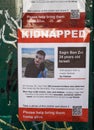 Posters in Brooklyn, New York showing kidnapped Israelis after the attack of Hamas on October 7, 2023