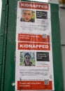 Posters in Brooklyn, New York showing kidnapped Israelis after the attack of Hamas on October 7, 2023