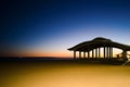 Brooklyn, New York - October 4, 2019: Brighton Beach, Coney Island boardwalk in Brooklyn, New York at sunset Royalty Free Stock Photo