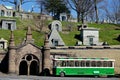 Brooklyn, New York: A trolley at the historic Green-Wood Cemetery Royalty Free Stock Photo