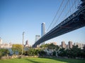 Brooklyn, New York, United States of America - [ Manhattan bridge, view from Dumbo street in Brooklyn ] Royalty Free Stock Photo