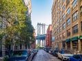 Brooklyn, New York, United States of America - [ Manhattan bridge, view from Dumbo street in Brooklyn ] Royalty Free Stock Photo