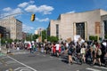 Peaceful protest at Grand army Plaza. Protesters holding signs