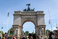 Peaceful protest at Grand army Plaza. Protesters holding signs