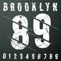 Brooklyn numbers vintage t-shirt stamp