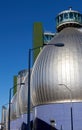 Stainless steel Digester Eggs at the the Newtown Creek Wastewater Treatment Plant in Brooklyn, NY