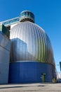 Stainless steel Digester Eggs at the the Newtown Creek Wastewater Treatment Plant in Brooklyn, NY