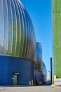 Stainless steel Digester Eggs at the the Newtown Creek Wastewater Treatment Plant in Brooklyn, NY