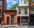 Two tiny houses on Henry Street in Brooklyn Heights, NY, Royalty Free Stock Photo