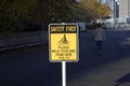 Bicycle safety zone sign in Brooklyn