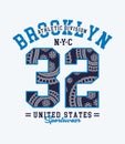 Brooklyn NYC Typography, vector image Royalty Free Stock Photo