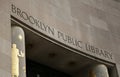 brooklyn public library entrance sign on eastern parkway and flatbush avenue in brooklyn ny (nyc building) Royalty Free Stock Photo