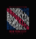 BROOKLYN REPEAT COLOR design typography, vector design text illustration, poster, banner, flyer, postcard , sign, t shirt graphics Royalty Free Stock Photo